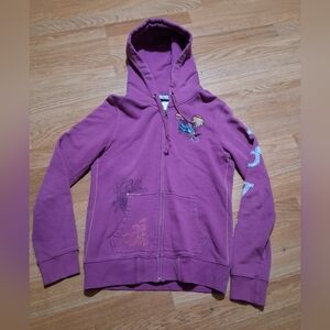 Disney Purple Kids Hoodie with Embroidered Accents